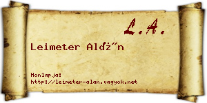 Leimeter Alán névjegykártya